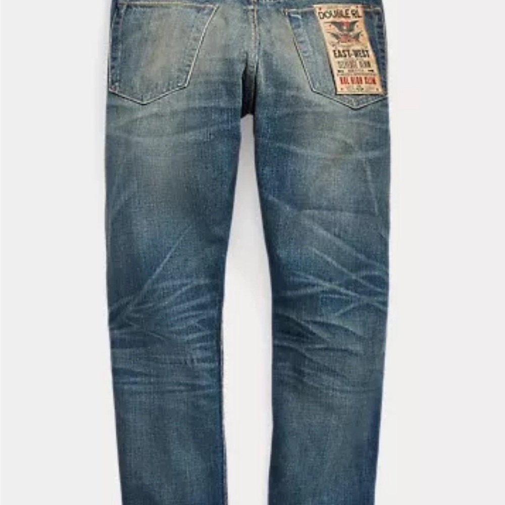 RRL  Double rl high slim D Yosemite men’s jeans, salvaged New blue